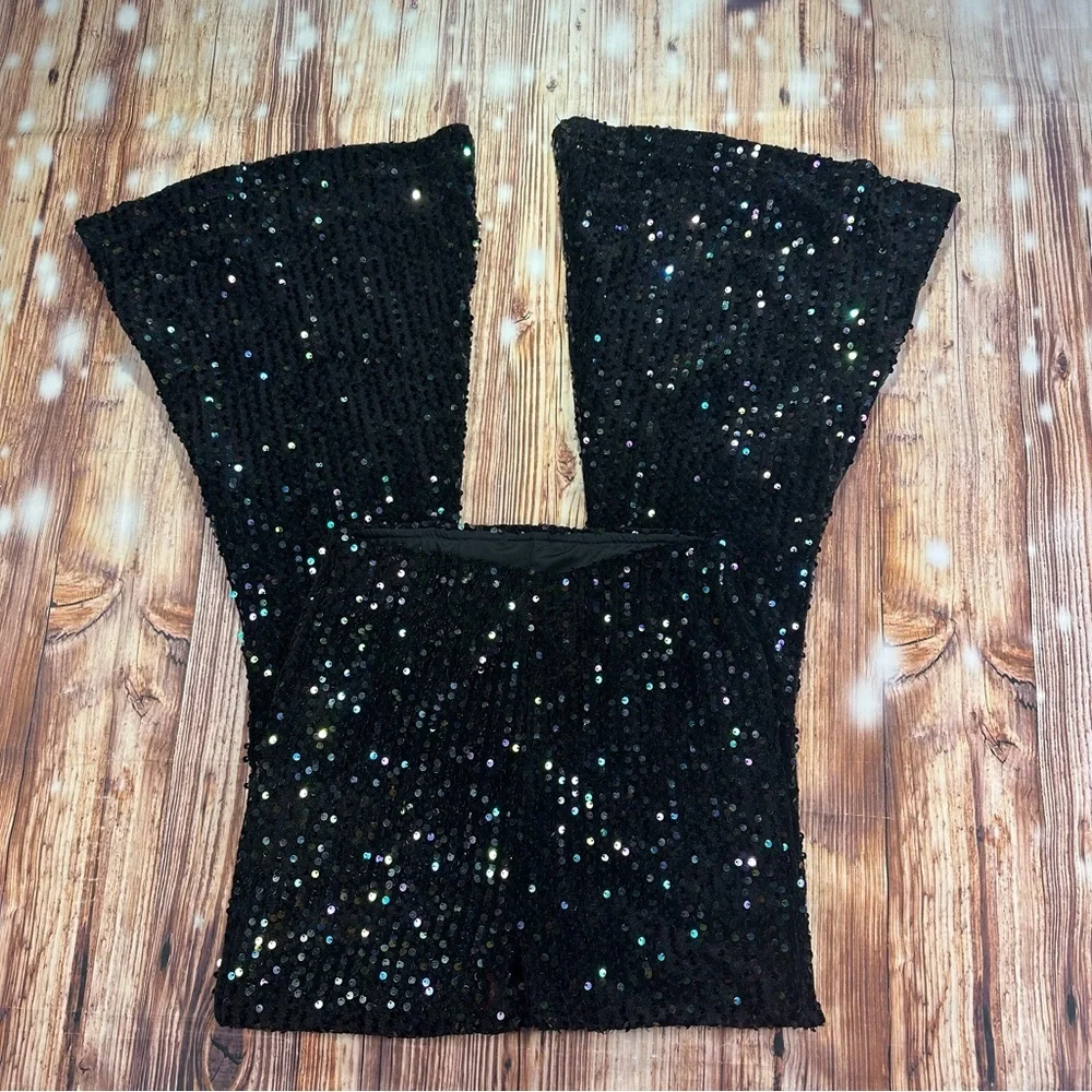 NWT Free People Sequin Slim Pull On Flare Pants Size XS